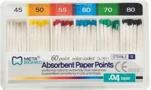 Absorbant Paper points, Tapered